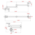 Pot Filler Faucet Wall Mount,With Double Joint Swing Arms Brushed Nickel Brushed Nickel Brass