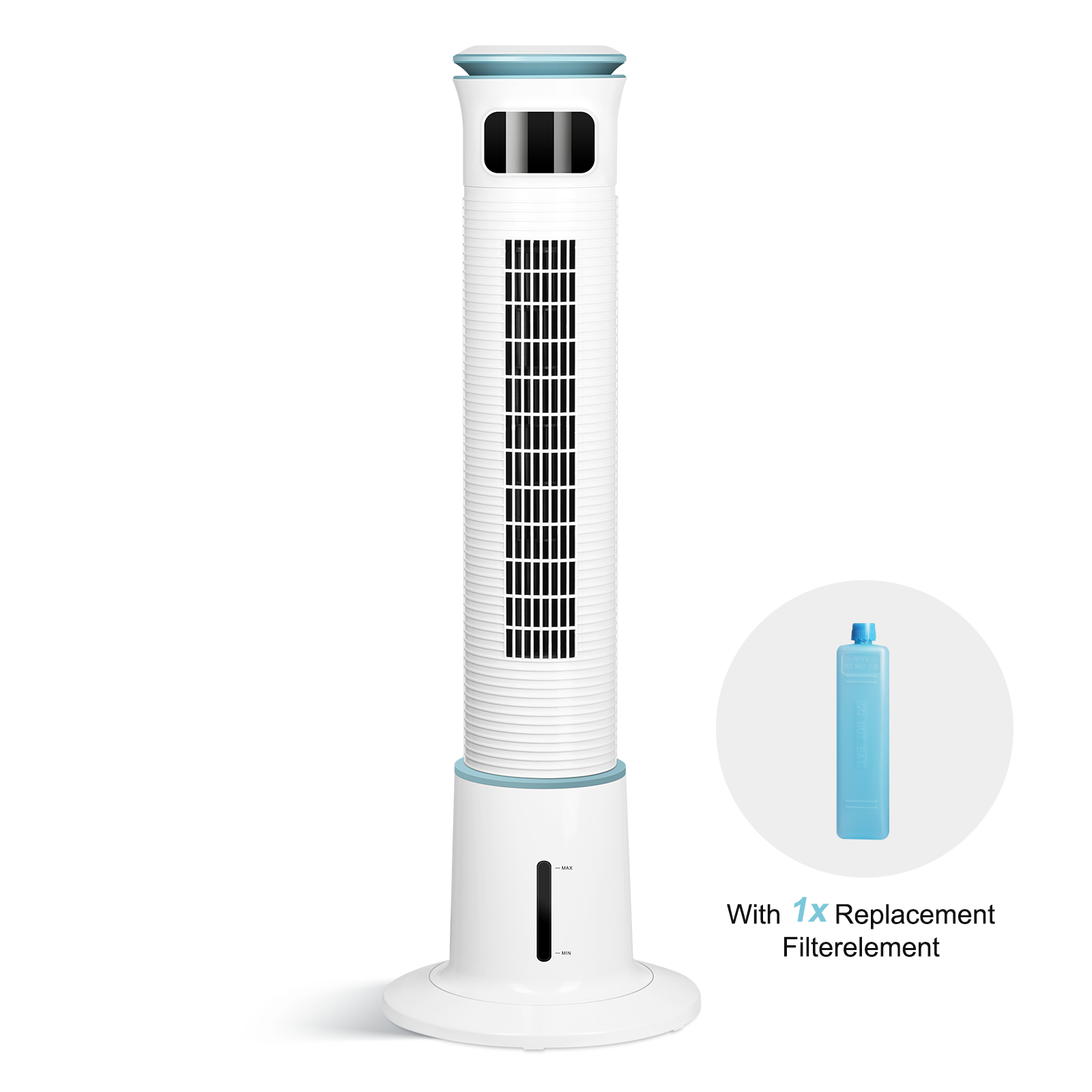 Simple Deluxe Mist Tower Fan, 12 Speeds & 3 Modes Settings Standing Fan15 Hour Timing Closure Cooling Fan, Low Noise, 43 Inches, White White Plastic