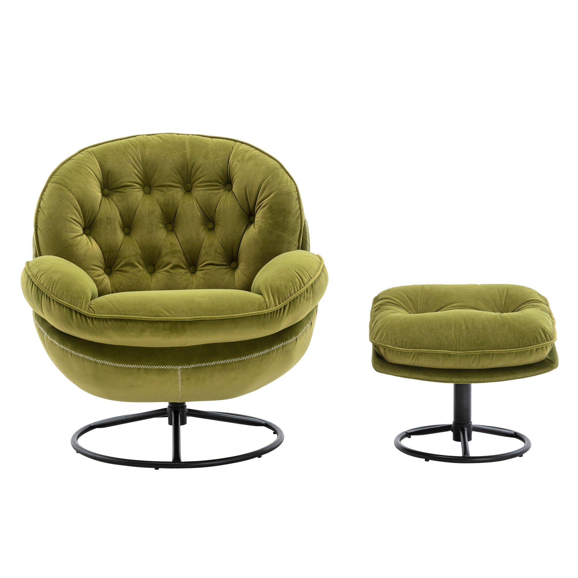 Accent Chair Tv Chair Living Room Chair With Ottoman Fruit Green Green Foam Upholstered