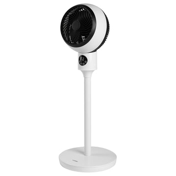 Circulating Stand Fan For Home Bedroom With Remote, Standing Fans Ocillation 70 , Pedestal Fan 3 Speeds,3 Modes,15Hour Timing, Led Display, For Indoor, Bedroom And Home Office, 7 Inch,White White Plastic