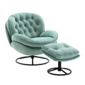 Accent Chair Tv Chair Living Room Chair With Ottoman Teal Teal Foam Upholstered