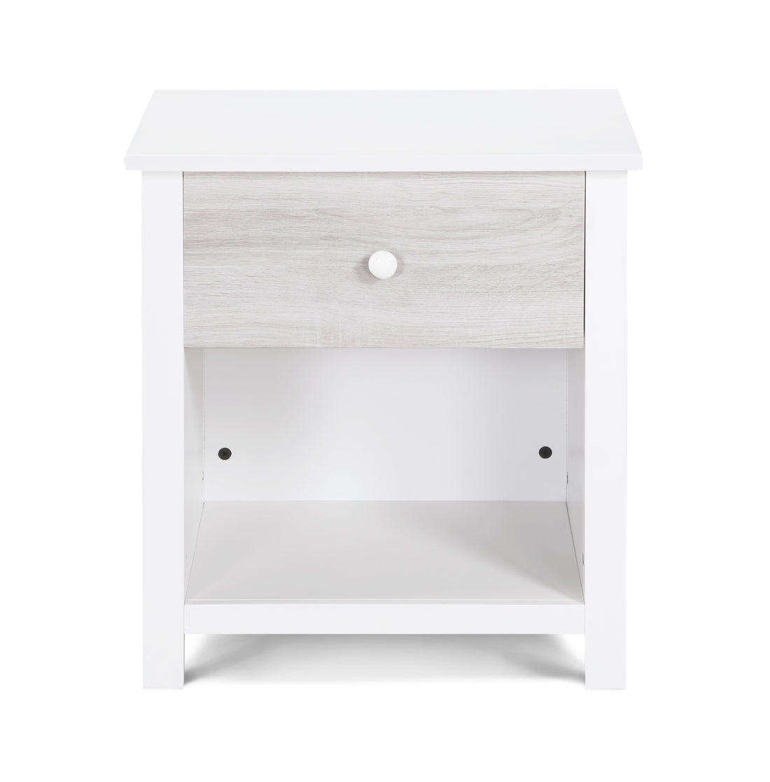 Connelly Nightstand White Rockport Gray White Solid Wood