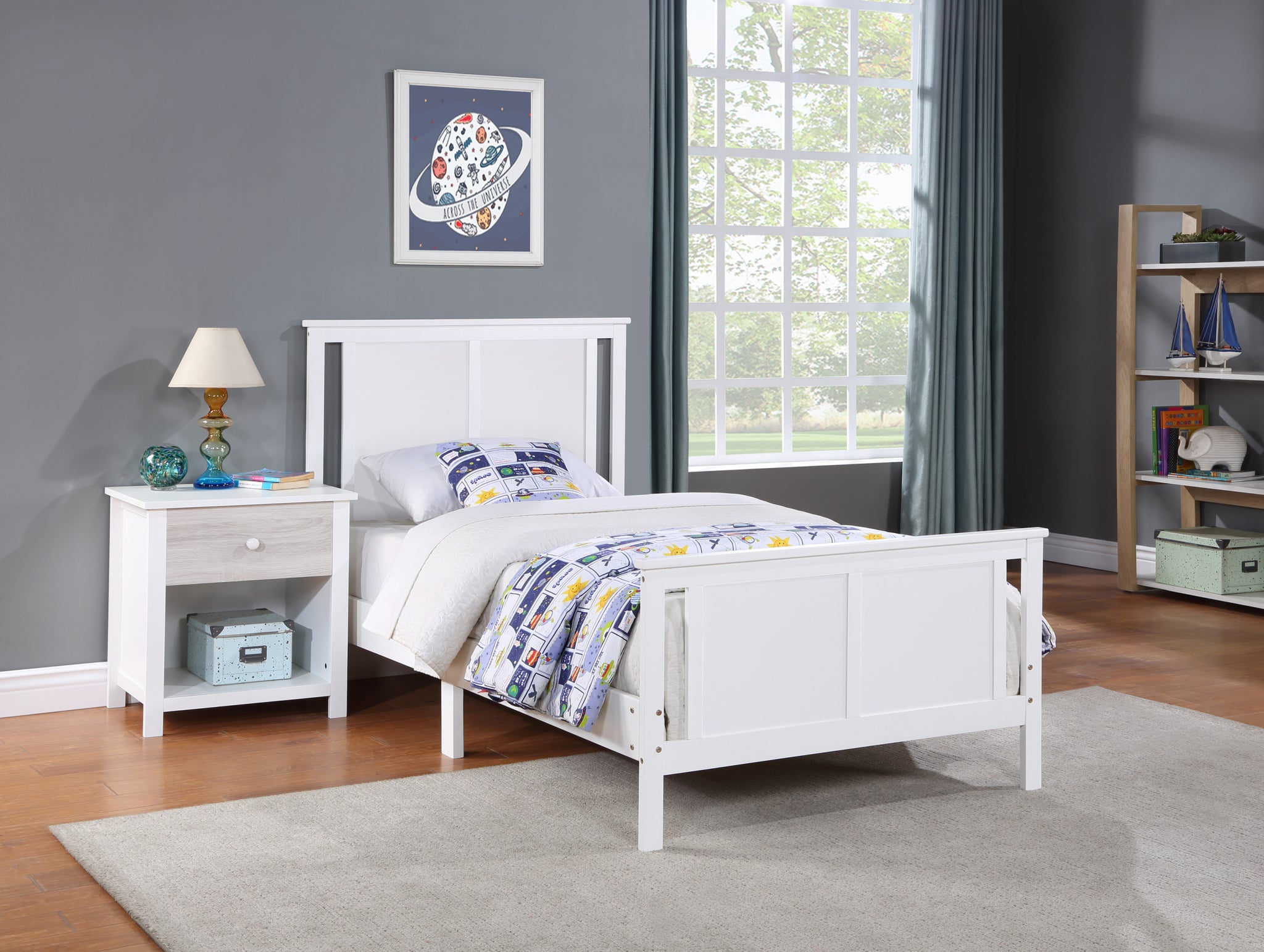 Connelly Twin Bed White Rockport Gray