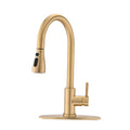 Pull Down Kitchen Faucet With Sprayer Stainless Steel Brushed Gold Brushed Gold Stainless Steel