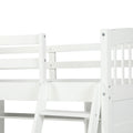 Twin Size Loft Bed With Storage Shelves, Desk And Ladder, White Old Sku :Lp000140Kaa Twin White Solid Wood