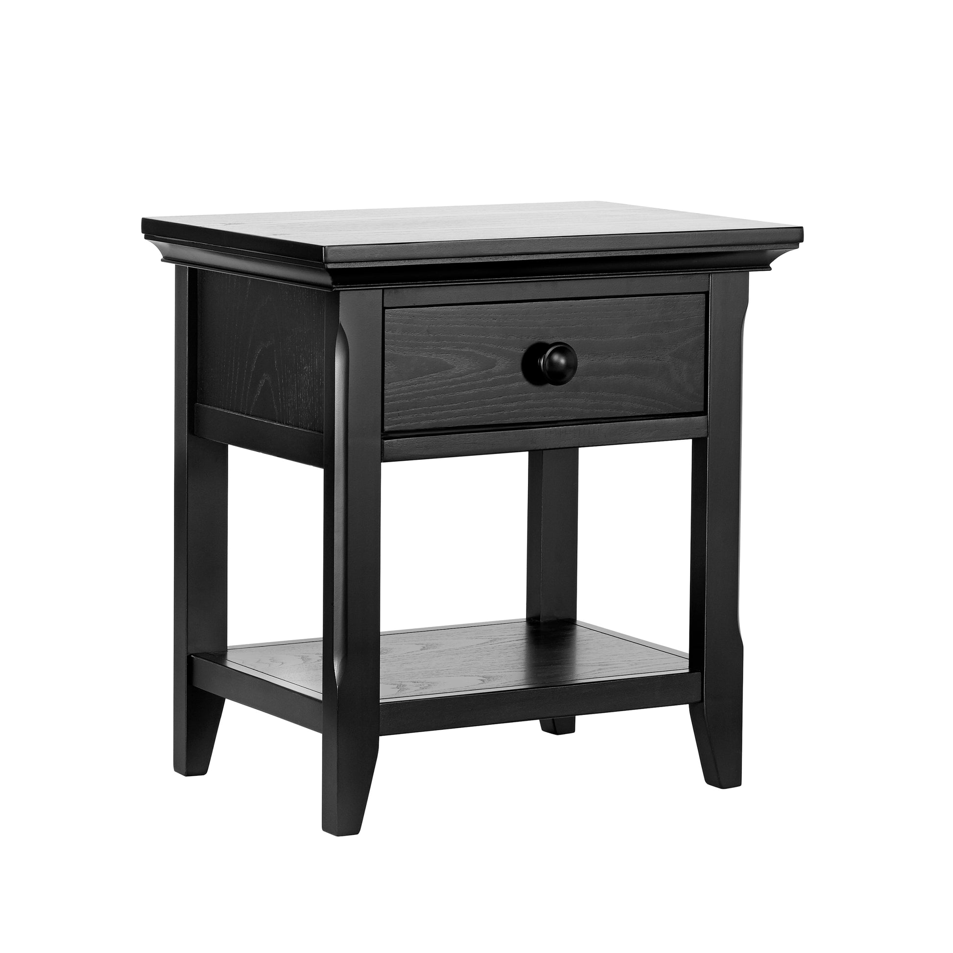 Overland Nightstand Forever Black Black Solid Wood