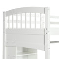 Twin Size Loft Bed With Storage Shelves, Desk And Ladder, White Old Sku :Lp000140Kaa Twin White Solid Wood