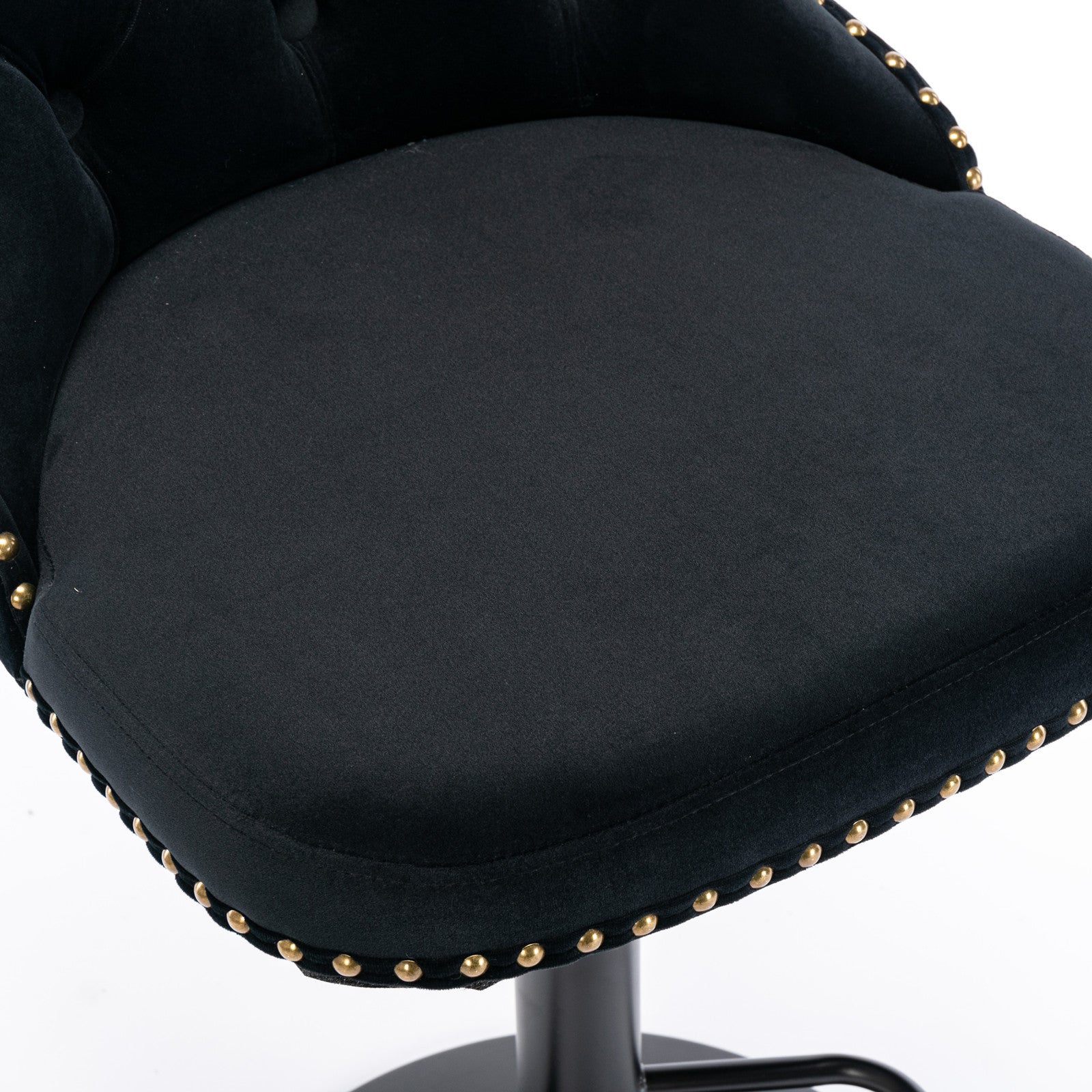 Swivel Velvet Barstools Adjusatble Seat Height From 25 33 Inch,17.7 Inch Base, Modern Upholstered Bar Stools With Backs Comfortable Tufted For Home Pub And Kitchen Island,Black,Set Of 2 Black Dining Room American Design Foam Velvet