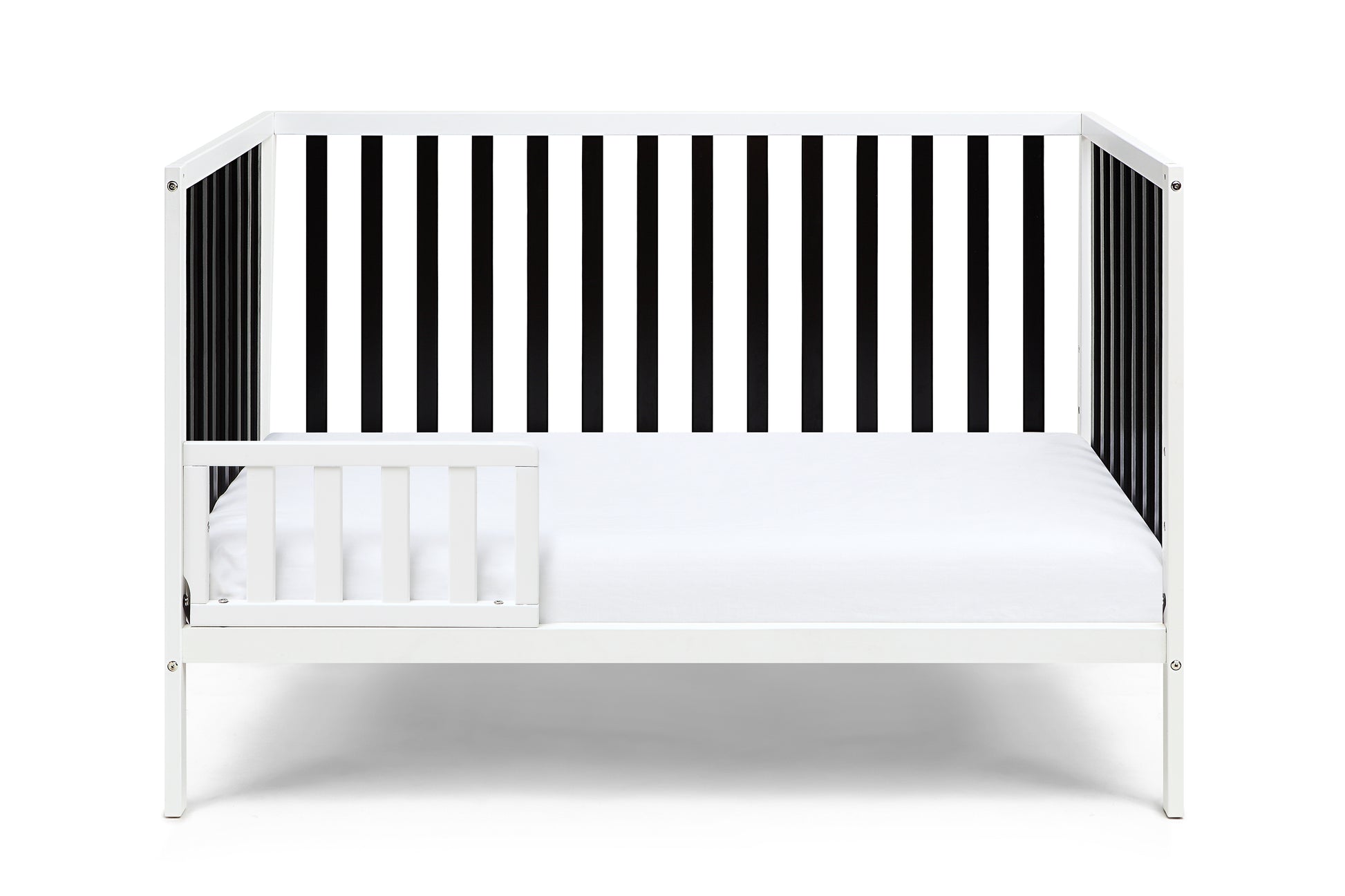 Deux Remi Island Crib White Black White Solid Wood