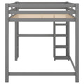 Full Size Loft Bed With Built In Desk And Shelves,Gray Gray Solid Wood Mdf