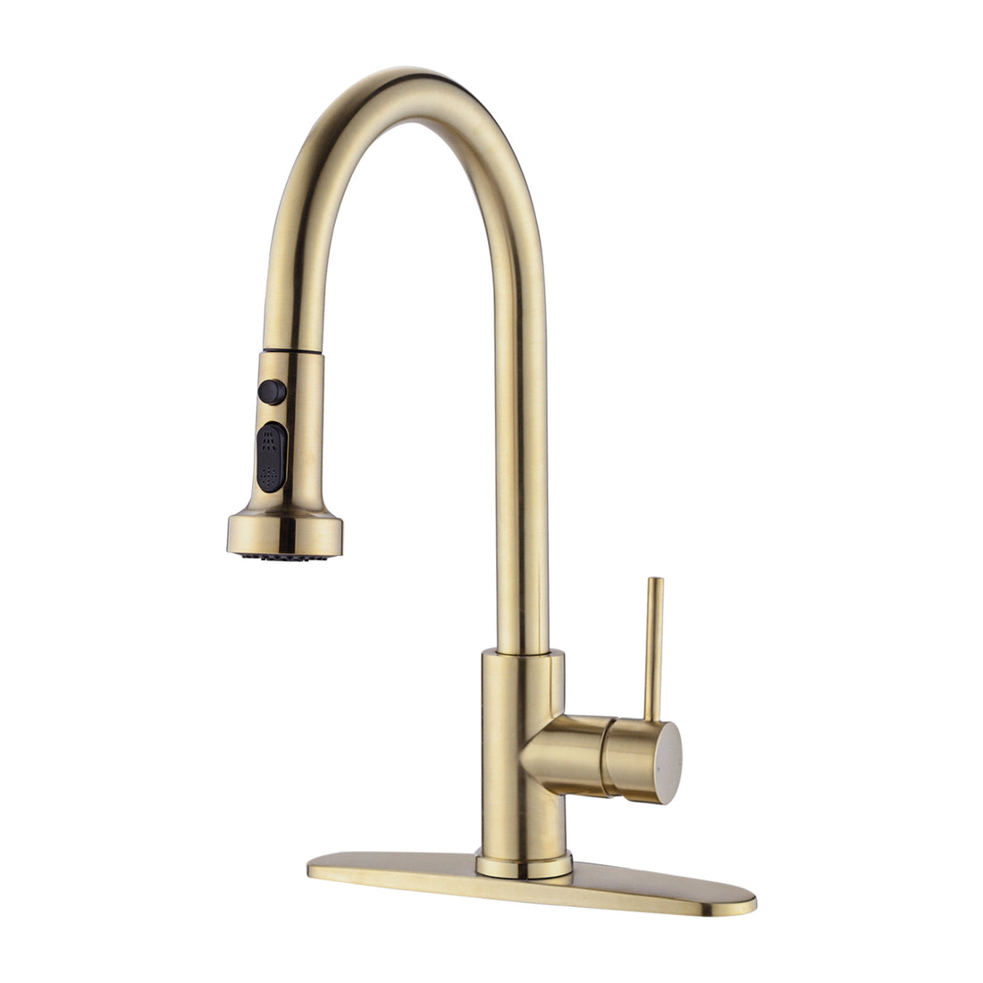 Stainless Steel Pull Down Kitchen Faucet With Soap Dispenser Brushed Gold Brushed Gold Stainless Steel