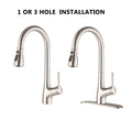 Single Handle Pull Down Kitchen Sink Faucet Brushed Nickel Brushed Nickel Brass