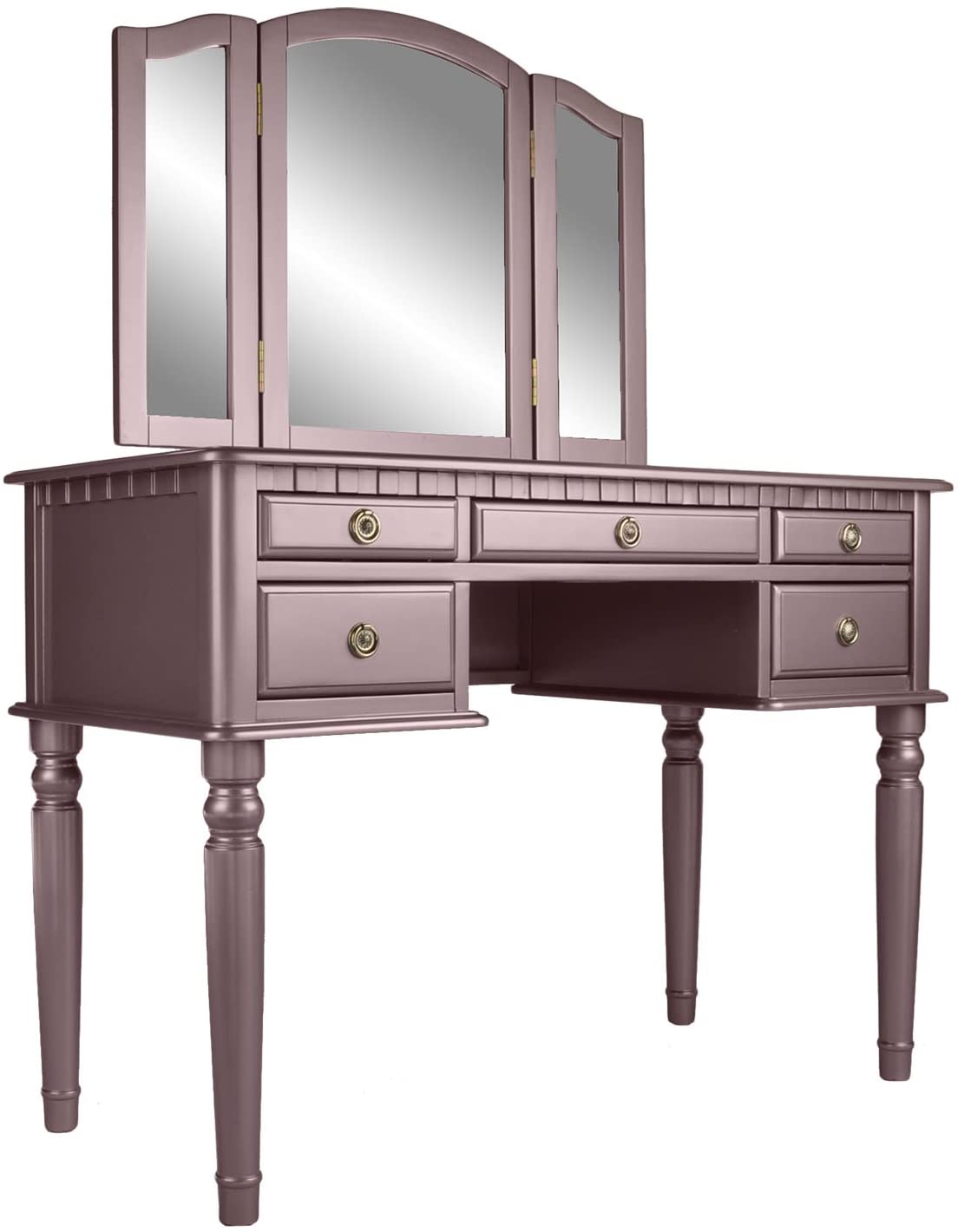 Bedroom Contemporary Vanity Set W Foldable Mirror Stool Drawers Rose Gold Color Rose Gold Vanity Stools Bedroom Round Grey Classic,Contemporary Padded Bedroom Contemporary Vanity Set W Foldable Mirror Stool Drawers Rose Gold Color Rose Gold Vanity Stools Bedroom Round Grey Classic,Contemporary Padded