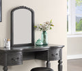 Bedroom Classic Vanity Set Wooden Carved Mirror Stool Drawers Antique Grey Finish Grey Bedroom Classic,Contemporary,Luxury Rubberwood Solid Wood