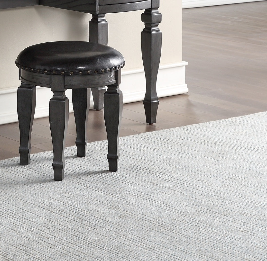 Bedroom Classic Vanity Set Wooden Carved Mirror Stool Drawers Antique Grey Finish Grey Bedroom Classic,Contemporary,Luxury Rubberwood Solid Wood