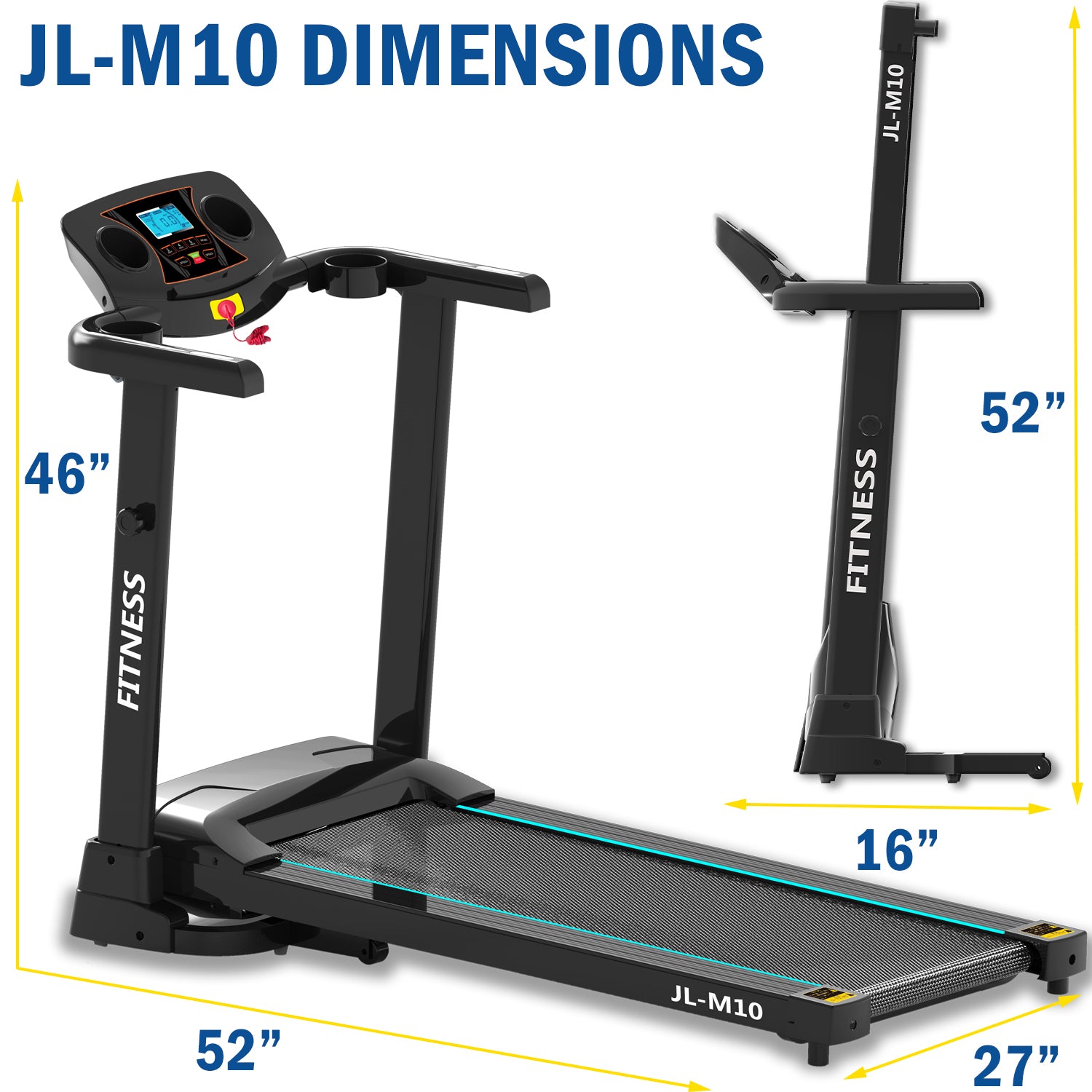 1.0 Hp Folding Treadmill Electric Support