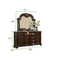 Roma Traditional Style 5Piece King Includes: King Size Bed, Nightstanddresser, Chest And Mirror Button Tufted Bedroom Set Made With Wood In Dark Walnut King Walnut Wood 5 Piece Set Bedroom Bed Included,Chest Included,Dresser Included,Mirror