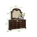 Traditional Style 11 Drawer Dresser With Metal Handle Pulls Made With Wood In Dark Walnut Dark Brown Drawer 5 Drawers & Above Bedroom Contemporary,Modern Walnut Solid Wood Mdf Wood