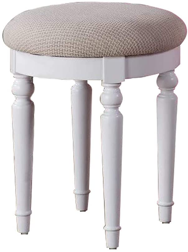 Bedroom Contemporary Vanity Set W Foldable Mirror Stool Drawers White Color White White Bedroom Classic,Contemporary Rubberwood Solid Wood