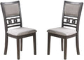 Dining Room Furniture Grey Finish Set Of 2 Side Chairs Cushion Seats Unique Back Kitchen Breakfast Chairs Grey Gray Dining Room Contemporary Dining Chairs Rubberwood Solid Wood