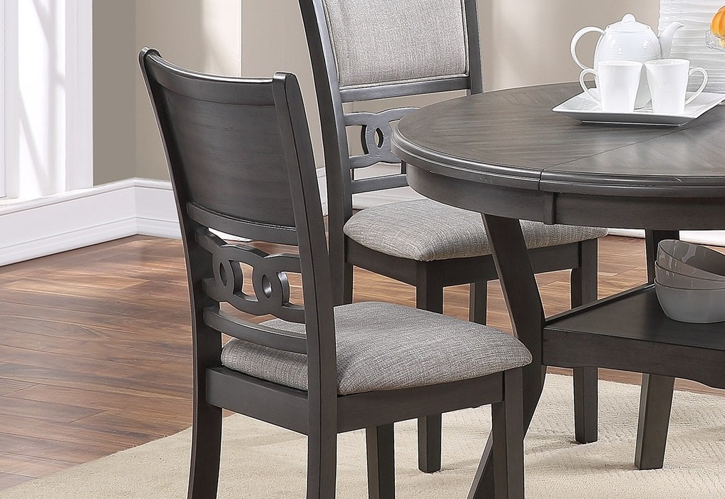 Dining Room Furniture Grey Finish Set Of 2 Side Chairs Cushion Seats Unique Back Kitchen Breakfast Chairs Grey Gray Dining Room Contemporary Dining Chairs Rubberwood Solid Wood