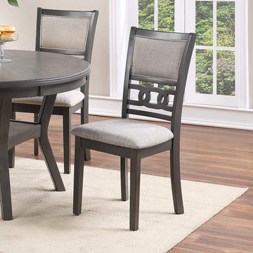 Dining Room Furniture Grey Finish Set Of 2 Side Chairs Cushion Seats Unique Back Kitchen Breakfast Chairs Grey Gray Dining Room Contemporary Dining Chairs Rubberwood Solid Wood