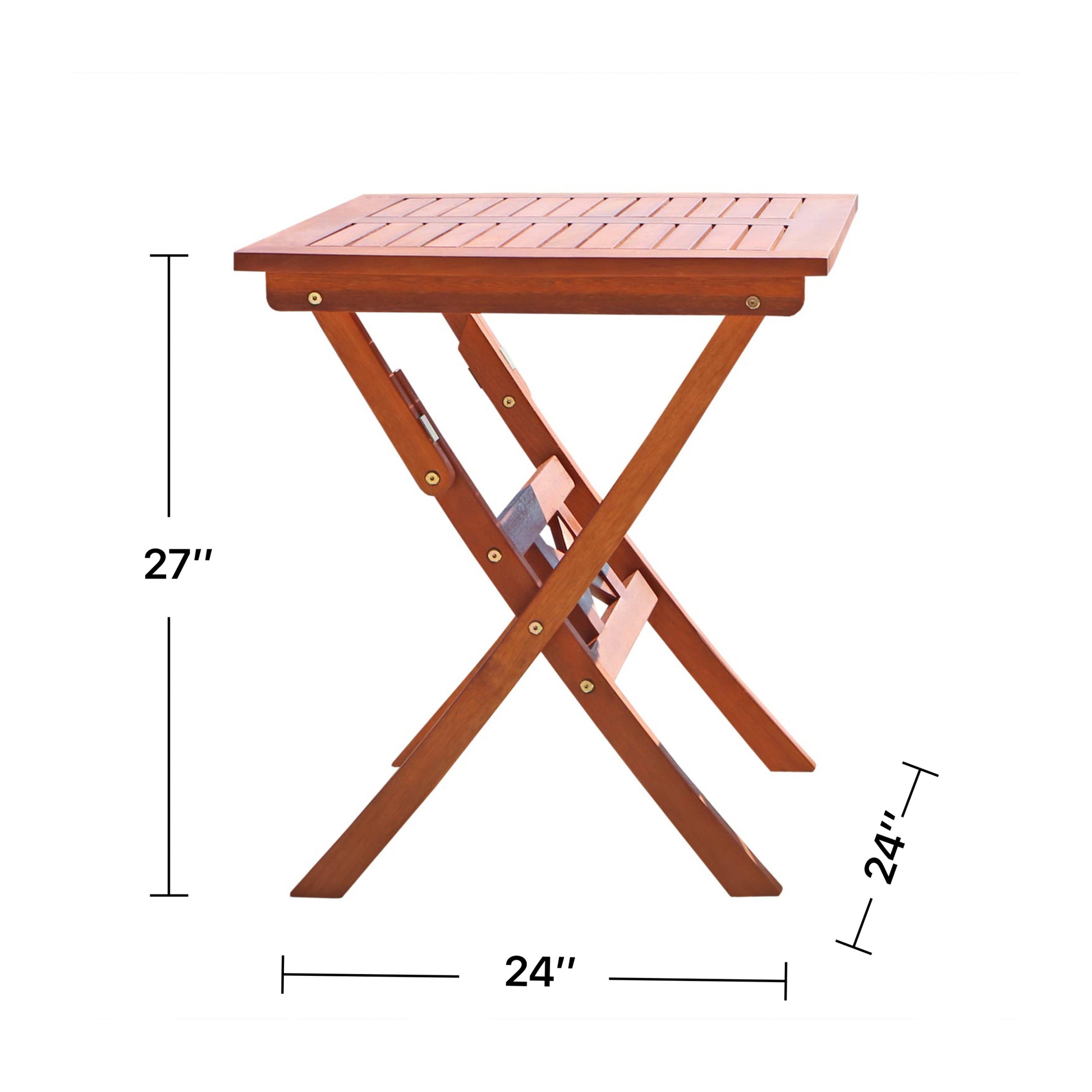 Malibu Outdoor Folding Bistro Table Teak Solid Wood