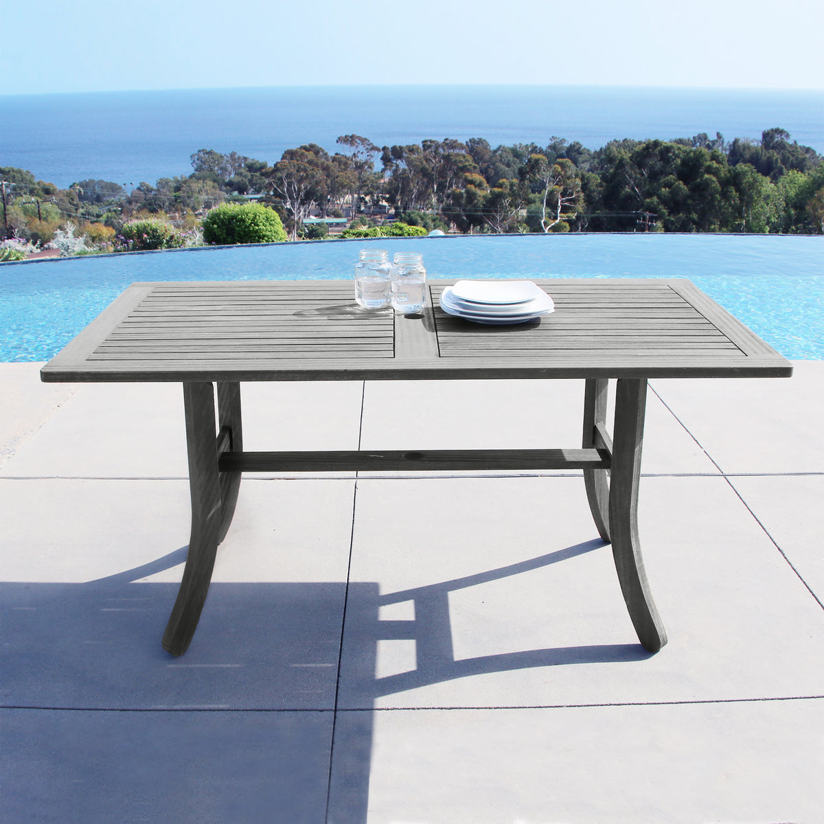 Handscraped Rustic Table Renaissance Outdoor Patio Hand Scraped Wood Rectangular Dining Table W