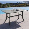 Renaissance Outdoor Patio Hand Scraped Wood Rectangular Dining Table With Curvy Legs Teak Solid Wood