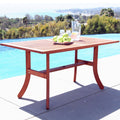 Malibu Outdoor Rectangular Dining Table With Curvy Legs Teak Solid Wood