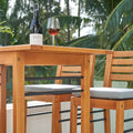 Gloucester Contemporary Patio Wood Bar Table Teak Solid Wood