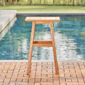 Olina Honey Fish Bone Eucalyptus Wooden Outdoor Side Table Teak Solid Wood