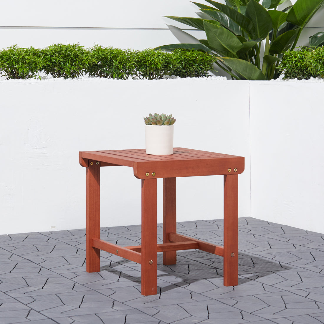 Malibu Outdoor Patio Wood Side Table Teak Solid Wood