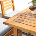 Gloucester Contemporary Patio Wood Dining Table Teak Solid Wood