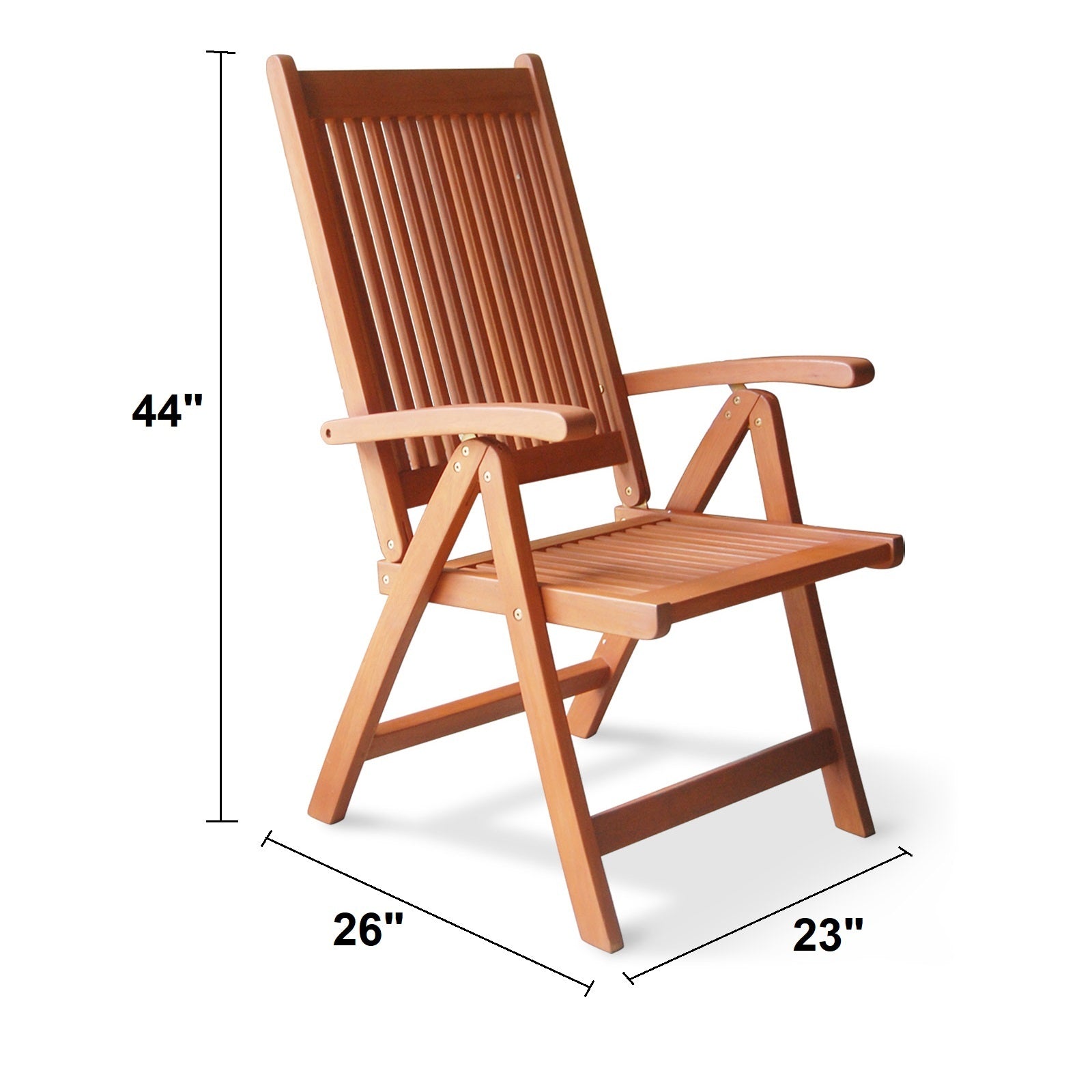 Malibu Outdoor 5 Position Reclining Chair Teak Solid Wood