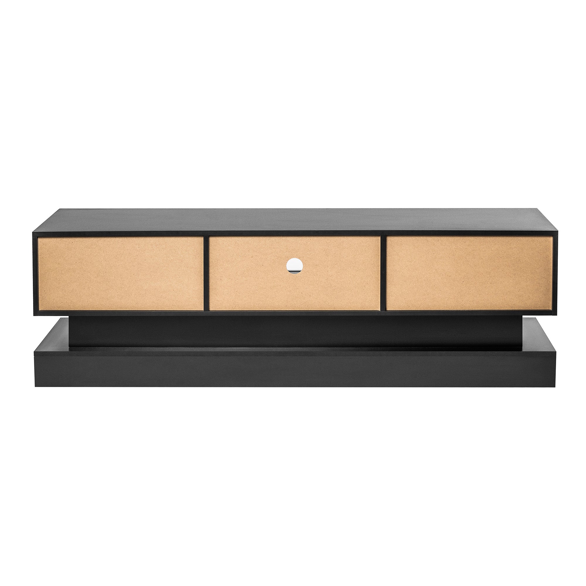 63inch BLACK morden TV Stand with LED Lights,high black-primary living space-60 inches-60-69