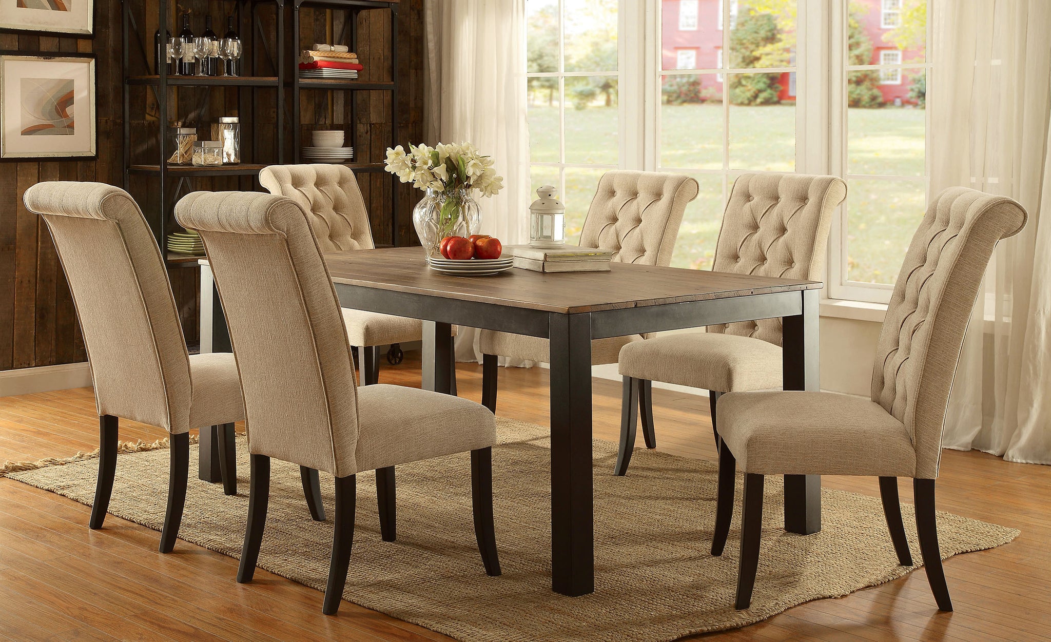 Dining Room Furniture Contemporary Rustic Style Beige beige-dining room-modern-transitional-dining