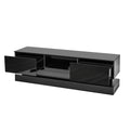 63Inch Black Morden Tv Stand With Led Lights,High Glossy Front Tv Cabinet,Can Be Assembled In Lounge Room, Living Room Or Bedroom,Color:Black Black Primary Living Space 60 Inches 60 69 Inches Classic 65 Inches Foam Particle Board