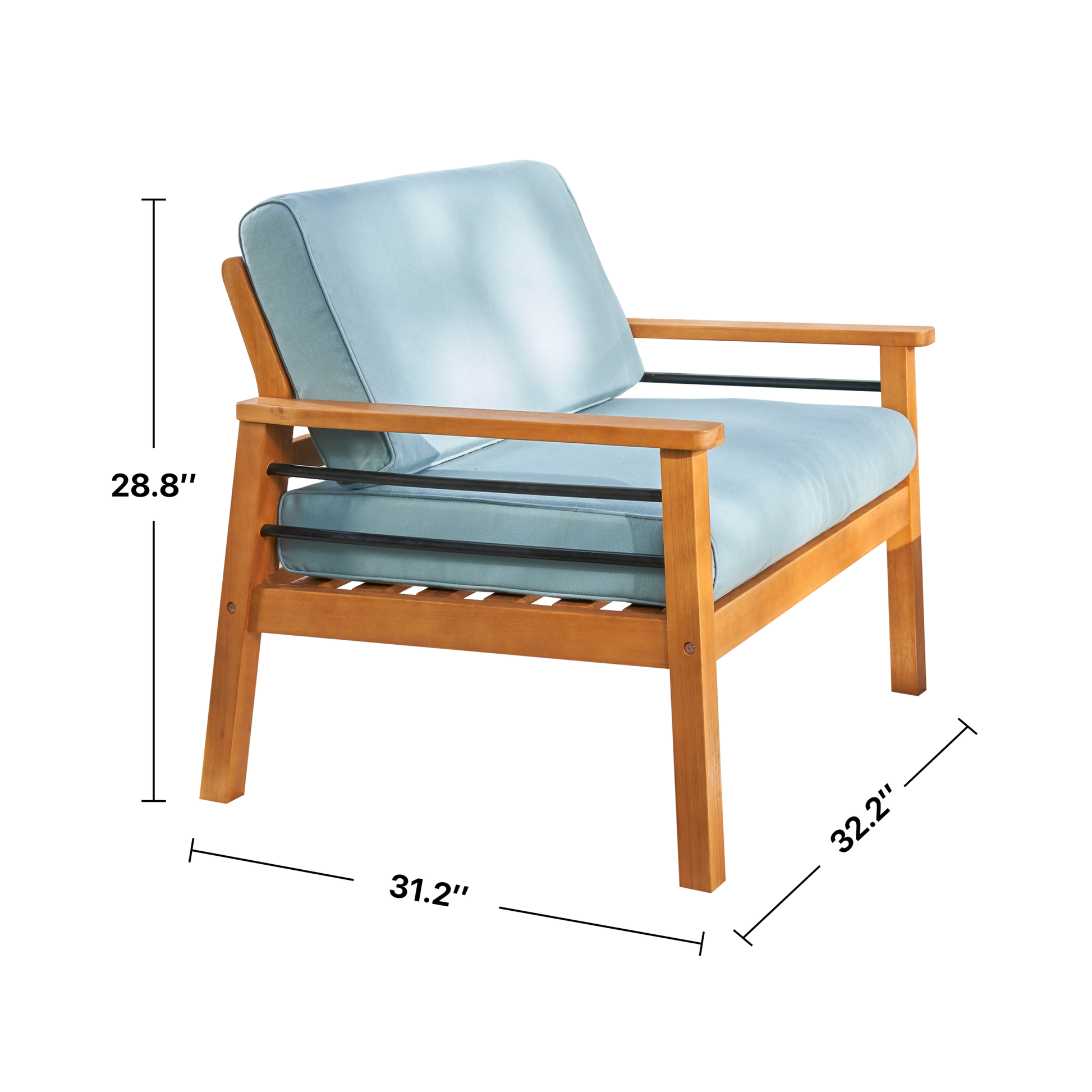 Gloucester Contemporary Patio Wood Sofa Club Chair Teak Solid Wood
