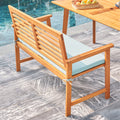 Waimea Honey Slatted Eucalyptus Wood Garden Bench With Cushion Yes Deep Seating Teak Water Resistant Frame Water Resistant Cushion Garden & Outdoor Coastal,Traditional Sofa Seating Groups Foam Solid Wood