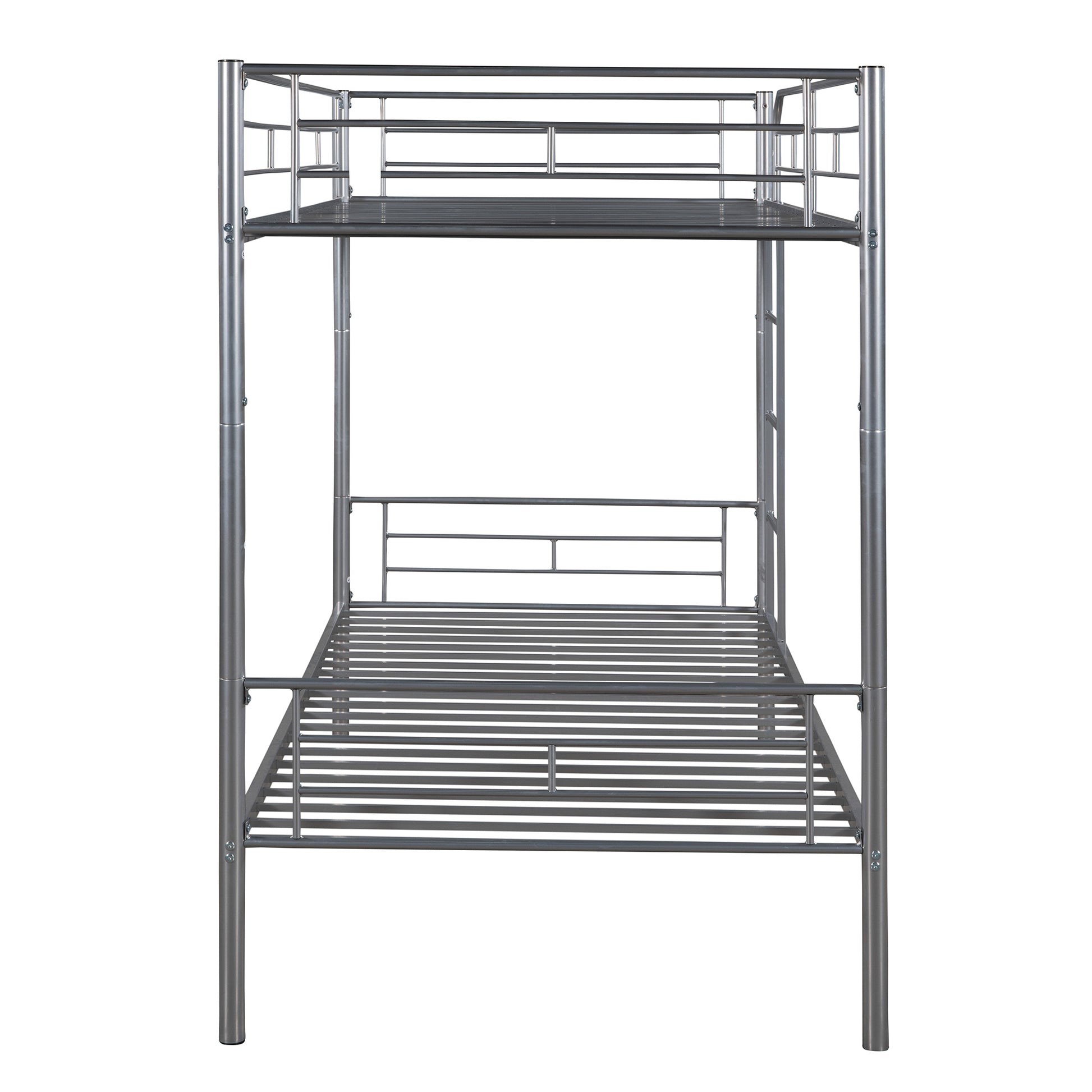 Twin Over Twin Metal Bunk Bed Silver Old Sku: Mf189201Naa Silver Metal Metal