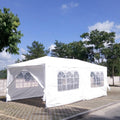 10X20' Wedding Party Canopy Tent Outdoor Gazebo With 6 Removable Sidewalls White Metal