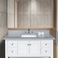 Carrara Gray Engineered Stone Vanity Top Side Backsplash Gray Stone