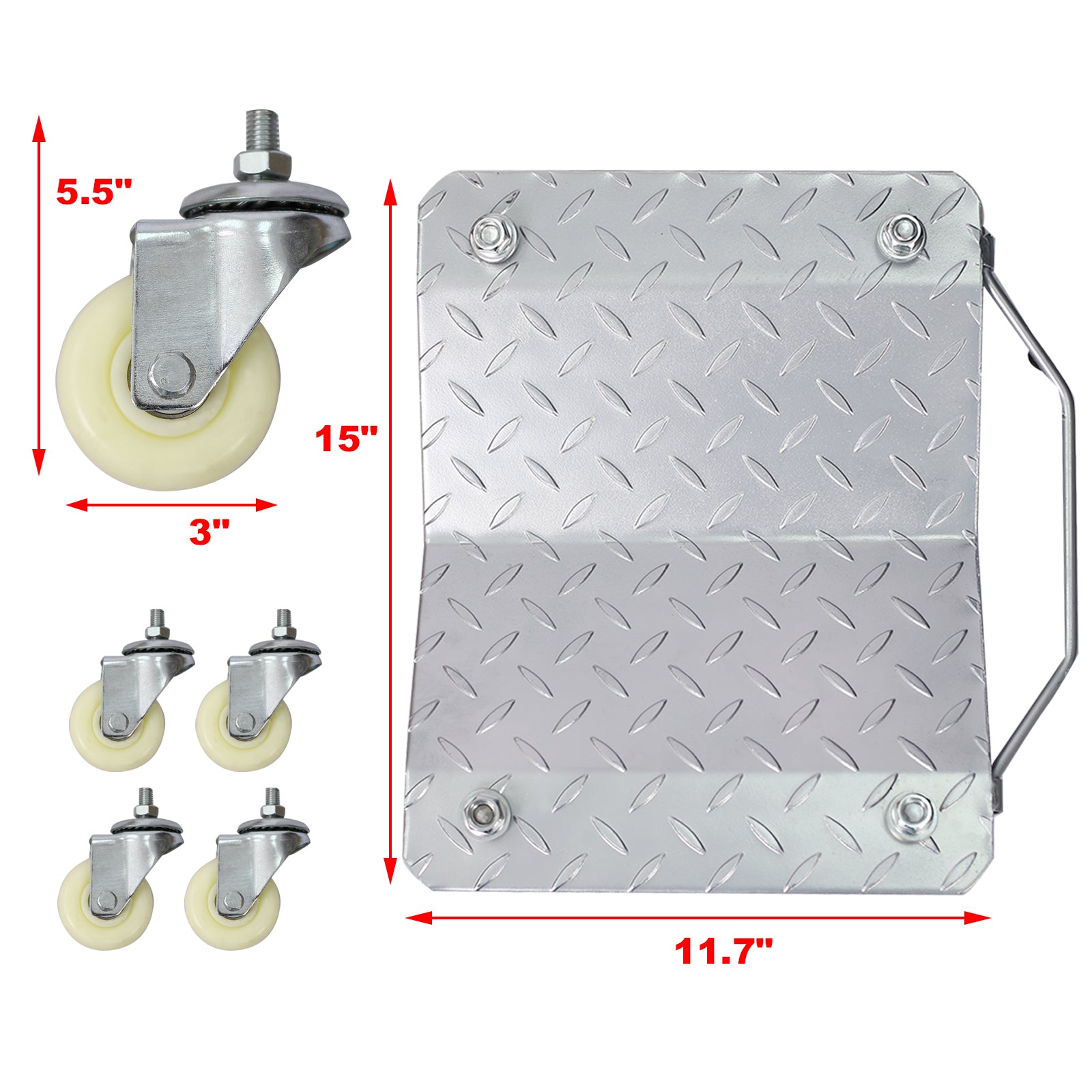 Car Dolly, Heavy Duty Wheel Dolly,4 Tire Wheel Dolly Car Stakes 6000Lbs Capacity Gray Metal
