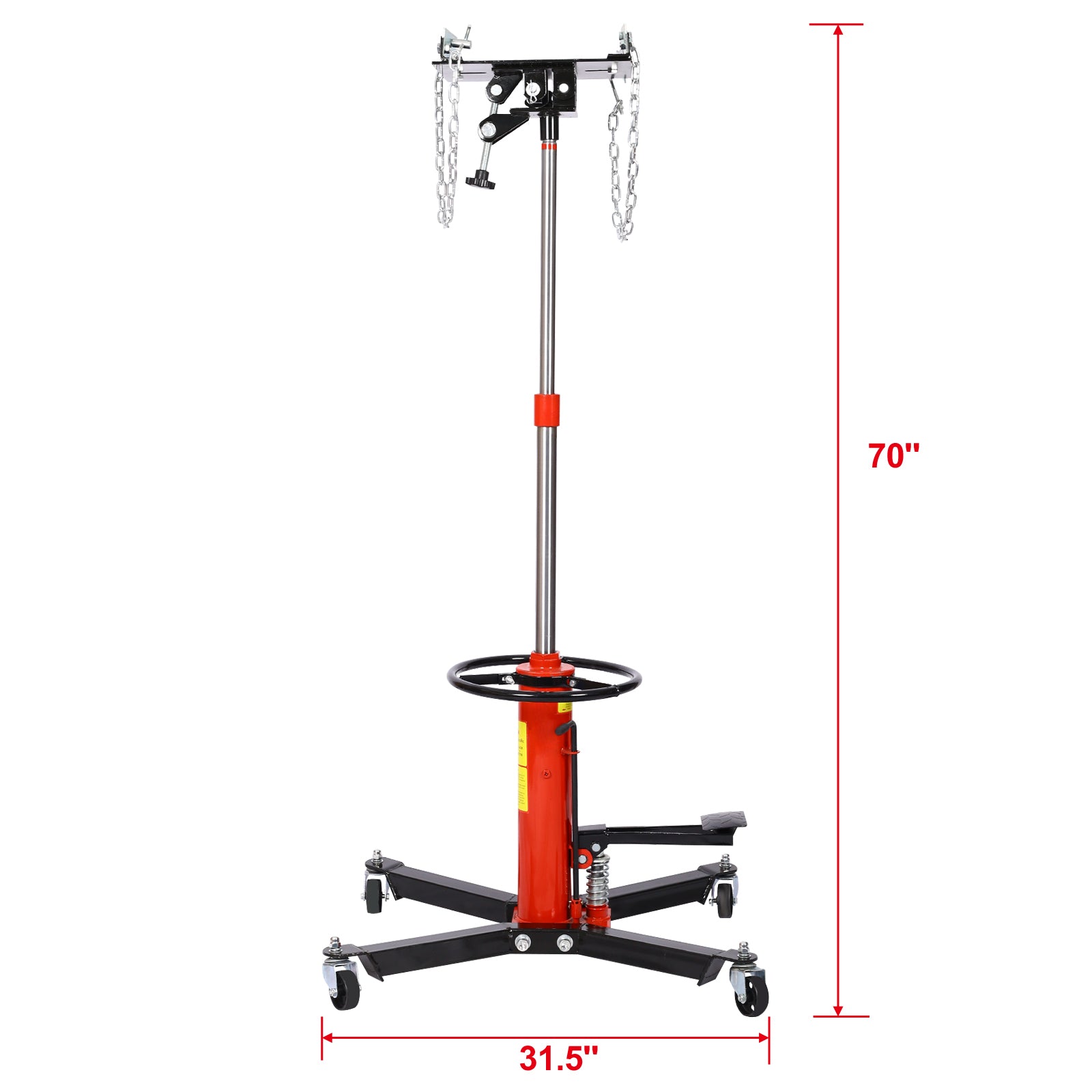 1660Lbs Transmission Jackshydraulic Transmission Jack 2 Stage Hydraulic W 360 For Car Lift 0.75 Ton Red Steel