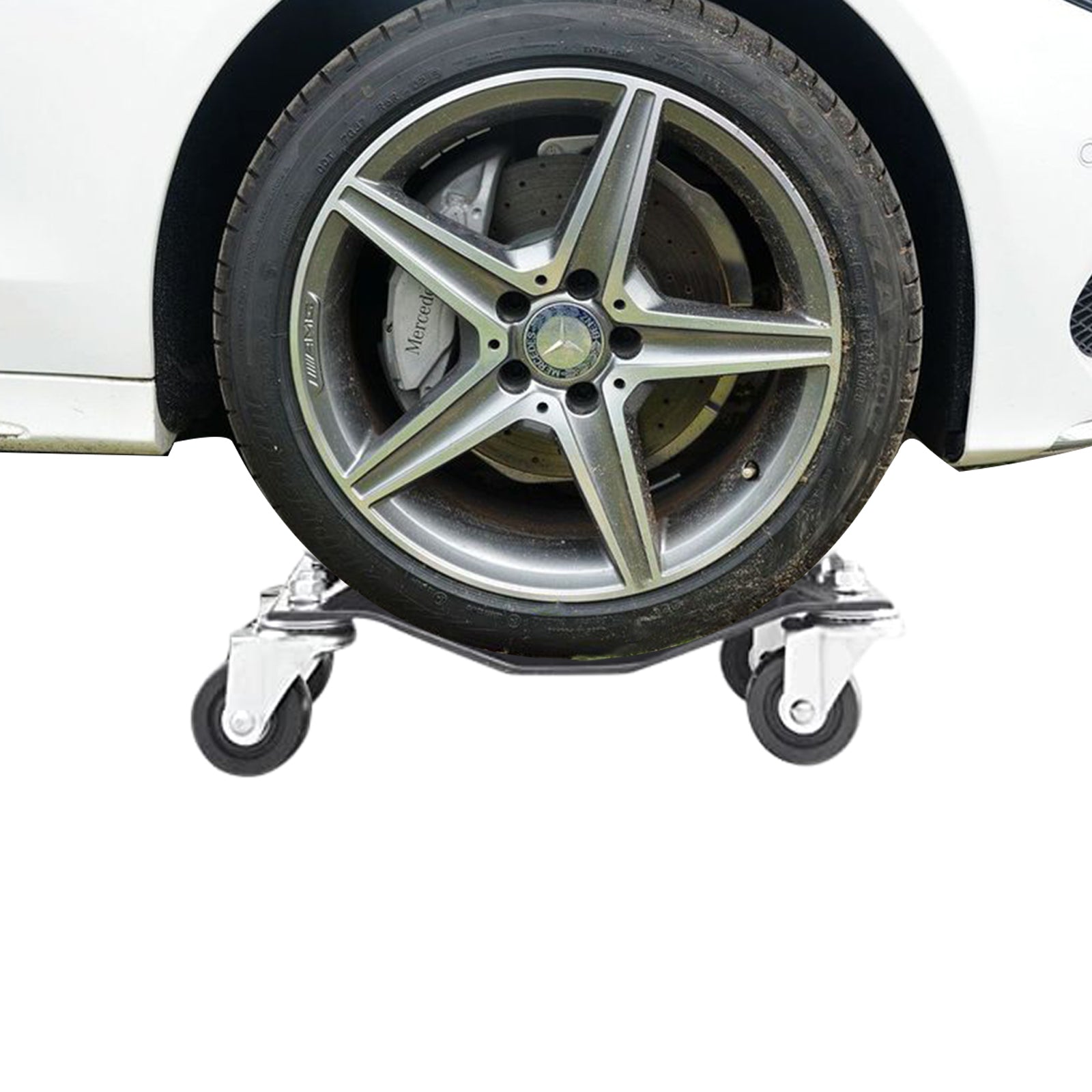 Car Dolly, Heavy Duty Wheel Dolly,4 Tire Wheel Dolly Car Stakes 6000Lbs Capacity Gray Metal