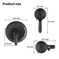Classic High Pressure Single Handle 6 Spray Patterns Rain Shower Head With Handheld Shower Valve Included Matte Black Brass