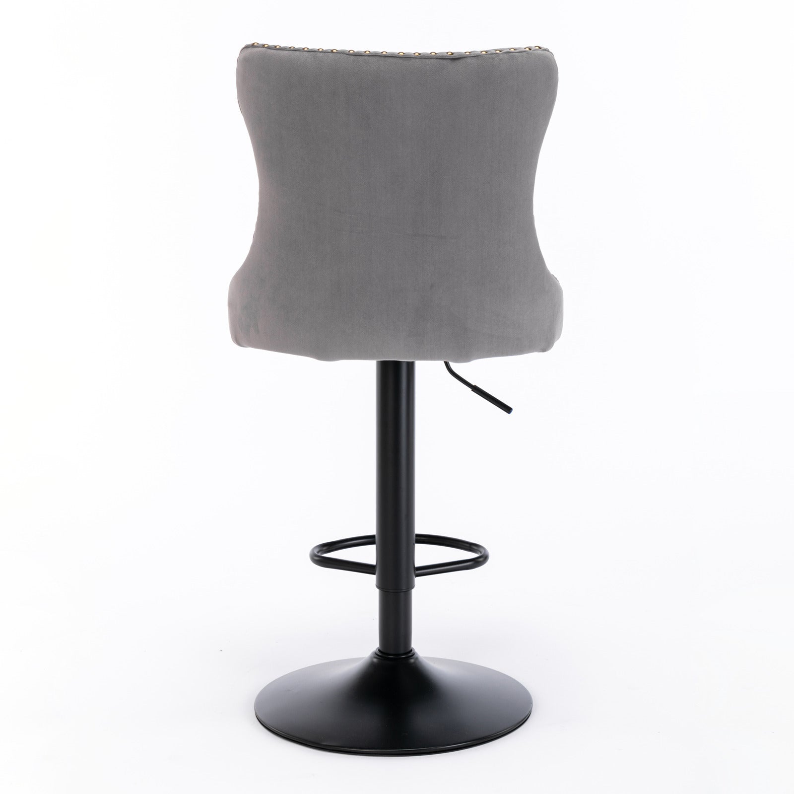 Swivel Velvet Barstools Adjusatble Seat Height From 25 33 Inch,17.7 Inch Base, Modern Upholstered Bar Stools With Backs Comfortable Tufted For Home Pub And Kitchen Island,Gray,Set Of 2 Gray Dining Room American Design Foam Velvet