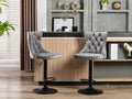 Swivel Velvet Barstools Adjusatble Seat Height From 25 33 Inch,17.7 Inch Base, Modern Upholstered Bar Stools With Backs Comfortable Tufted For Home Pub And Kitchen Island,Gray,Set Of 2 Gray Dining Room American Design Foam Velvet