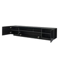 Tv Cabinet Wholesale, Black Tv Stand With Lights, Modern Led Tv Cabinet With Storage Drawers, Living Room Entertainment Center Media Black Particle Board